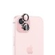 Bix iPhone 15 / 15 Plus Lens Koruyucu Kamera Lensi 9H Gerçek Cam Crystal AR+AF Pembe