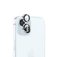 Bix iPhone 15 / 15 Plus Safir Lens Koruyucu 3D Kamera Camı 9H Premium Lens Kapağı Mavi