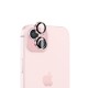 Bix iPhone 15 / 15 Plus Safir Lens Koruyucu 3D Kamera Camı 9H Premium Lens Kapağı Pembe