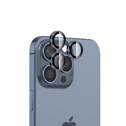 Bix iPhone 15 / 15 Pro Max Safir Lens Koruyucu 3D Kamera Camı 9H Premium Lens Kapağı Mavi Titanyum Bix iPhone 15 / 15 Pro Max Safir Lens Koruyucu 3D Kamera Camı 9H Premium Lens Kapağı Mavi Titanyum