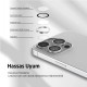 Bix iPhone 15 / 15 Pro Max Safir Lens Koruyucu 3D Kamera Camı 9H Premium Lens Kapağı Mavi Titanyum
