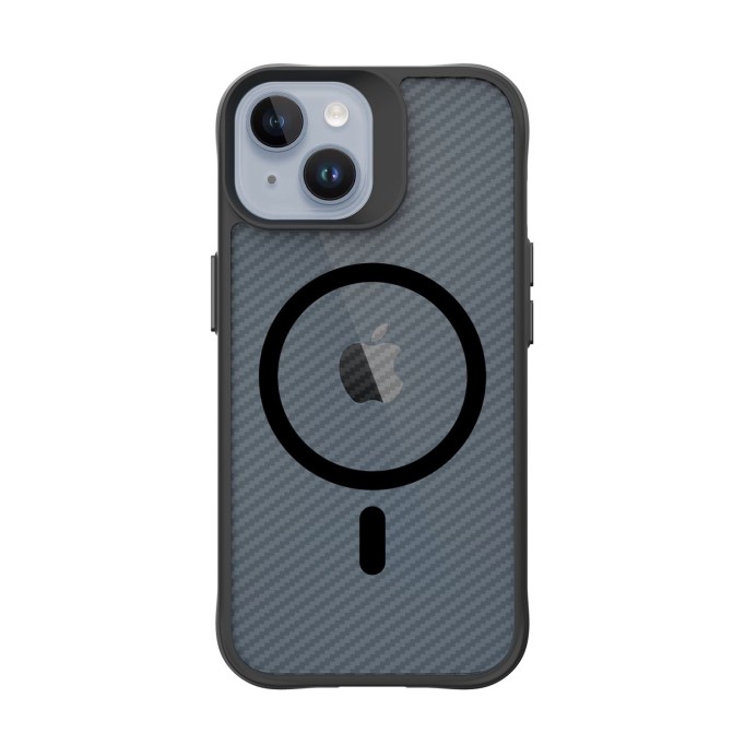 Bix iPhone 15 Carbon Fiber Force MagSafe Kılıf Anti-Şok Teknolojili Kamera ve Ekran Korumalı