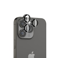 Bix iPhone 15 Pro / 15 Pro Max Lens Koruyucu Kamera Lensi 9H Gerçek Cam Crystal AR+AF Siyah Titanyum