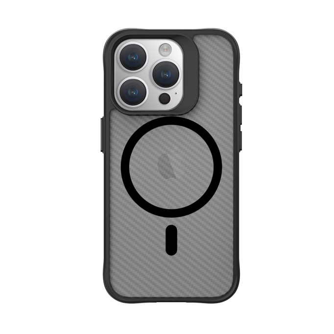 Bix iPhone 15 Pro Max Carbon Fiber Force MagSafe Kılıf Anti-Şok Teknolojili Kamera ve Ekran Korumalı