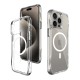 Bix iPhone 15 Pro Max Octagon Hava Yastıklı MagSafe Kılıf Maksimum Korumalı Antrasit Kristal Şeffaf 