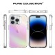 Bix iPhone 15 Pro Max Pure Rainbow Renk Geçişli Şeffaf Kılıf Çizilmeye Dayanıklı Darbe Emici Pembe