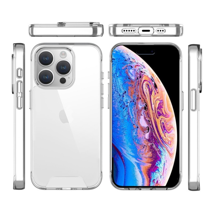 Bix iPhone 15 Pro Nebula Aqua Transparan Ultra Şeffaf Kılıf Çizilmeye Dayanıklı Tam Kapsamlı Koruma