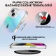 Bix iPhone 15 Pure Rainbow Renk Geçişli Şeffaf Kılıf Çizilmeye Dayanıklı Darbe Emici Mavi
