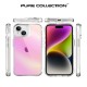 Bix iPhone 15 Pure Rainbow Renk Geçişli Şeffaf Kılıf Çizilmeye Dayanıklı Darbe Emici Pembe