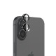 Bix iPhone 16 / 16 Plus Safir Lens Koruyucu 3D Kamera Camı 9H Premium Lens Kapağı Siyah