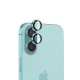 Bix iPhone 16 / 16 Plus Safir Lens Koruyucu 3D Kamera Camı 9H Premium Lens Kapağı Turkuaz