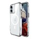 Bix iPhone 16 Octagon Hava Yastıklı MagSafe Kılıf Maksimum Korumalı Antrasit Kristal Şeffaf 