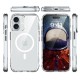 Bix iPhone 16 Octagon Hava Yastıklı MagSafe Kılıf Maksimum Korumalı Antrasit Kristal Şeffaf 