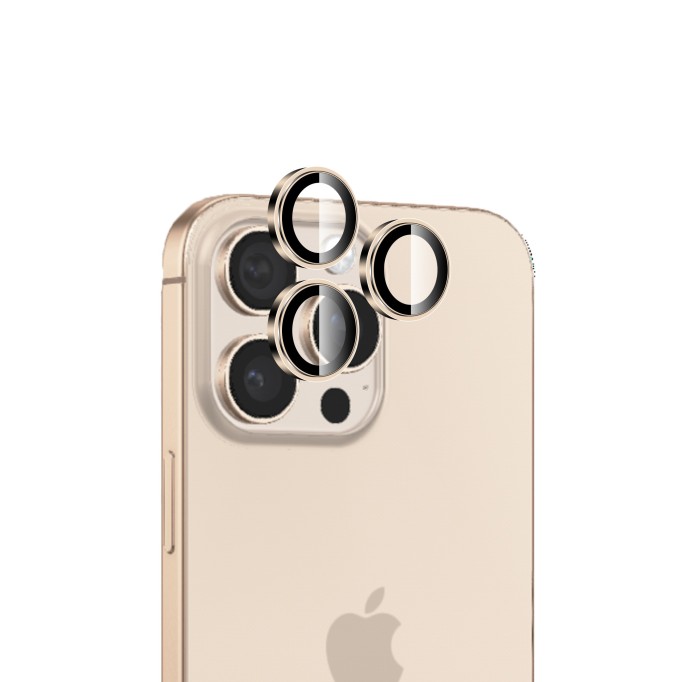 Bix iPhone 16 Pro / 16 Pro Max Lens Koruyucu Kamera Lensi 9H Gerçek Cam Crystal AR+AF Desert Titanyum