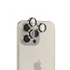 Bix iPhone 16 Pro / 16 Pro Max Safir Lens Koruyucu 3D Kamera Camı 9H Premium Lens Kapağı Doğal Titanyum