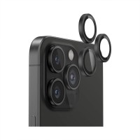 Bix iPhone 16 Pro / 16 Pro Max Safir Lens Koruyucu 3D Kamera Camı 9H Premium Lens Kapağı Siyah Titanyum