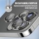 Bix iPhone 16 Pro / 16 Pro Max Safir Lens Koruyucu 3D Kamera Camı 9H Premium Lens Kapağı Siyah Titanyum