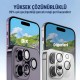 Bix iPhone 16 Pro / 16 Pro Max Safir Lens Koruyucu 3D Kamera Camı 9H Premium Lens Kapağı Siyah Titanyum