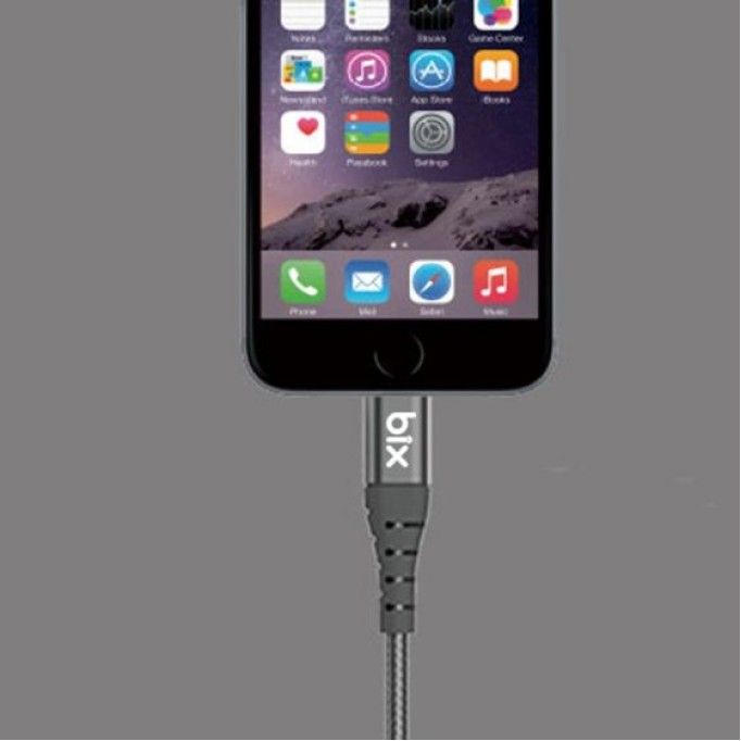 Bix iPhone İçin Ultra Güçlendirilmiş MFI Lightning Şarj Kablosu Altın