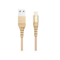 Bix iPhone İçin Ultra Güçlendirilmiş MFI Lightning Şarj Kablosu Altın