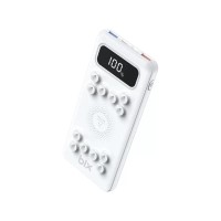 Bix PB103 10000 mAh Vantuzlu Kablosuz LED Göstergeli QC Destekli Powerbank Beyaz