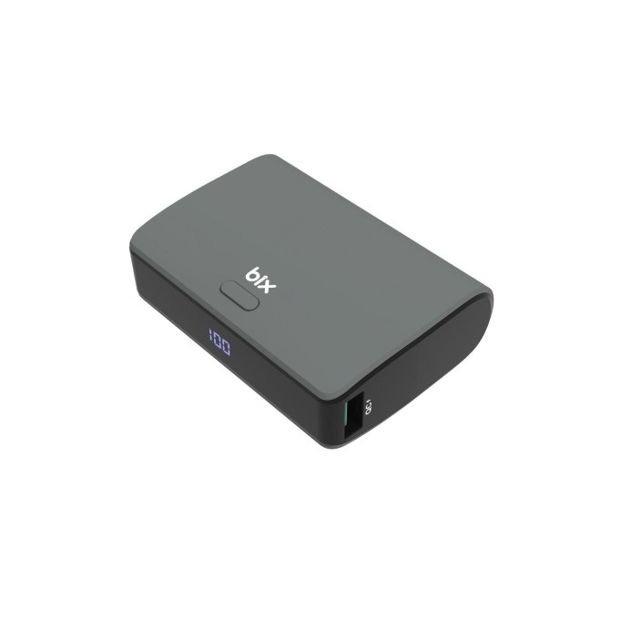 Bix PB106 10000mAh PD20W Type-C USB-A SCP 22.5W Çift Çıkışlı LED Göstergeli Cep Boy Mini Powerbank Gri