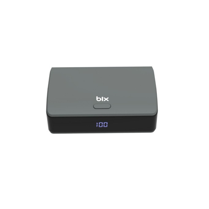 Bix PB106 10000mAh PD20W Type-C USB-A SCP 22.5W Çift Çıkışlı LED Göstergeli Cep Boy Mini Powerbank Gri