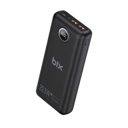 Bix PB201 20000mAh 22.5W 3 Çıkışlı USB QC 4.0 Type-C PD LCD Göstergeli Powerbank Siyah