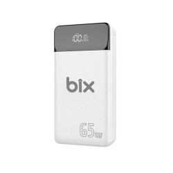 30000mAh Bix PB301-65W 30000mAh Üç Çıkışlı 65W QC 3.0 Powerbank Beyaz