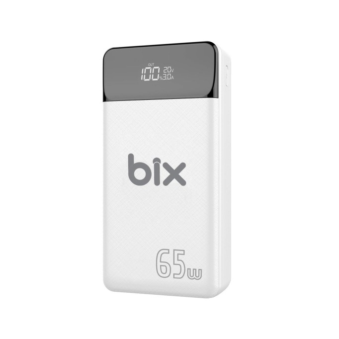 Bix PB301-65W 30000mAh Üç Çıkışlı 65W QC 3.0 Powerbank Beyaz