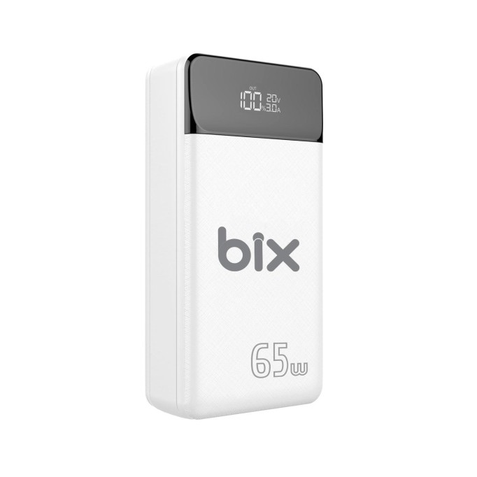 Bix PB301-65W 30000mAh Üç Çıkışlı 65W QC 3.0 Powerbank Beyaz