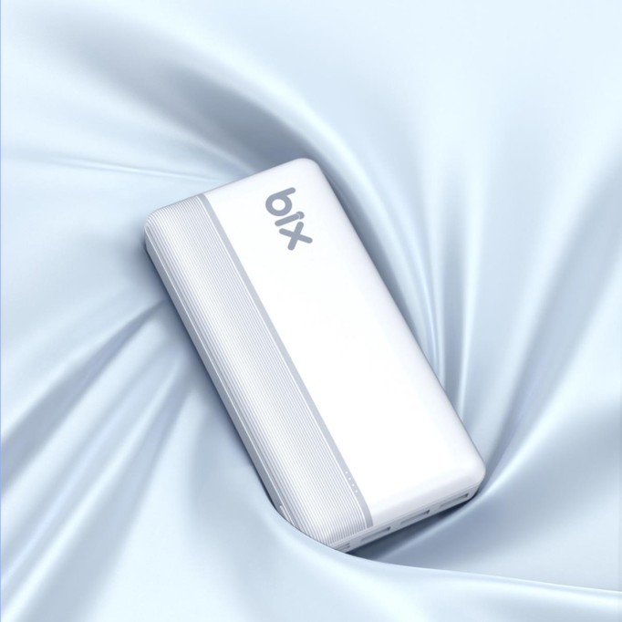 Bix PB302 Dört Çıkışlı QC 4.0 PD 30000 mAh Powerbank Beyaz