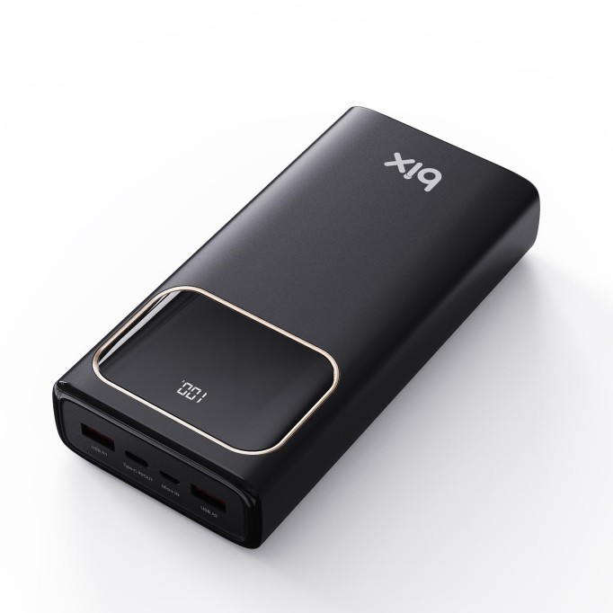 Bix PB303 30000MAH 60W 2*usb ve Type-C Pd Çıkışlı Hızlı Şarj Destekli LED Göstergeli Powerbank Siyah