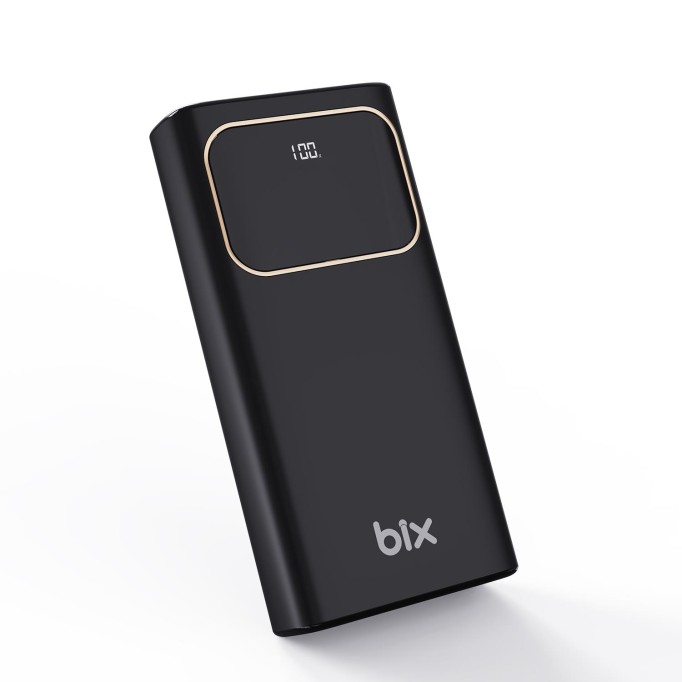 Bix PB303 30000MAH 60W 2*usb ve Type-C Pd Çıkışlı Hızlı Şarj Destekli LED Göstergeli Powerbank Siyah