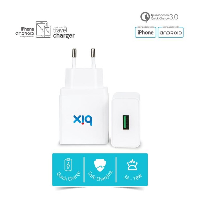 Bix Quick Charge 3.0 Hızlı Şarj Cihazı