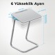 Bix Saiji F2 Tablet Yuvası Bardak Tutucu ve TV Yatak Tepsisi Özellikli Çalışma Masası Gri
