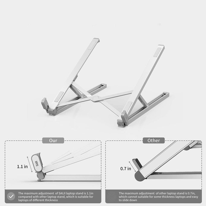 Bix Saiji X2 Taşıma Çantalı Alüminyum Notebook Laptop Standı Gümüş