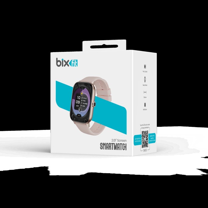 Bix SW03 2.01 inç TFT Geniş Ekran Bluetooth Telefon Görüşme IP67 Suya Dayanıklı Spor ve Sağlık Takip Özellikli iOS Android Uyumlu Akıllı Saat Pembe