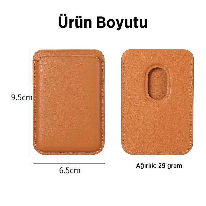 Bix TMW1 iPhone MagSafe Deri Kartlık Manyetik Telefon Cüzdanı Desert Gold