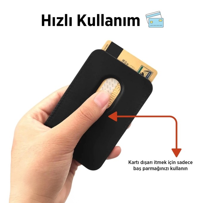 Bix TMW1 iPhone MagSafe Deri Kartlık Manyetik Telefon Cüzdanı Desert Gold