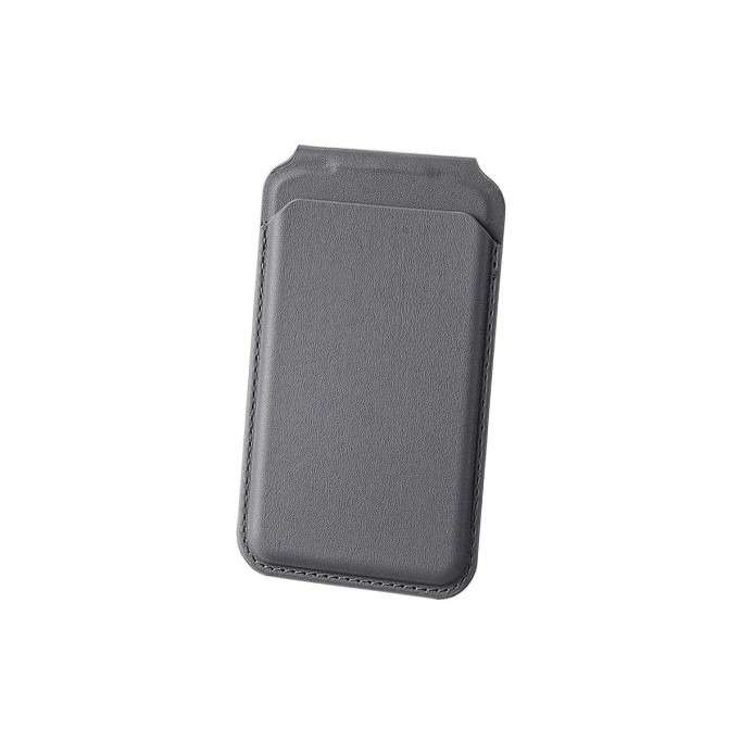 Bix TMW2 iPhone MagSafe Manyetik Deri Kartlık Katlanabilir Standlı Cüzdan Gri