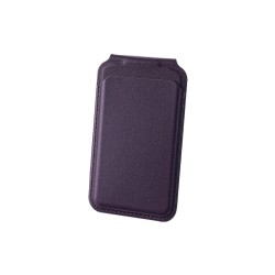 Mor Bix TMW2 iPhone MagSafe Manyetik Deri Kartlık Katlanabilir Standlı Cüzdan Koyu Mor