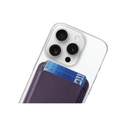 Bix TMW2 iPhone MagSafe Manyetik Deri Kartlık Katlanabilir Standlı Cüzdan Koyu Mor