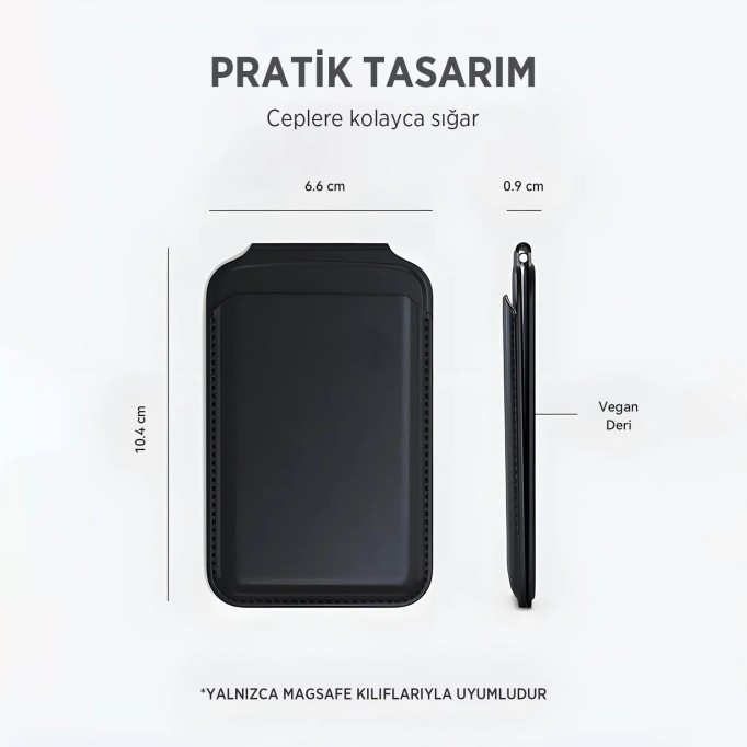 Bix TMW2 iPhone MagSafe Manyetik Deri Kartlık Katlanabilir Standlı Cüzdan Mavi