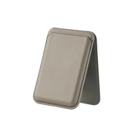 Bix TMW4 iPhone MagSafe Uyumlu Deri Cüzdan Manyetik Kartlık Standlı Katlanabilir Desert Gold