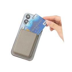 Bix TMW4 iPhone MagSafe Uyumlu Deri Cüzdan Manyetik Kartlık Standlı Katlanabilir Desert Gold