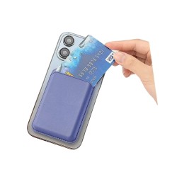 Bix TMW4 iPhone MagSafe Uyumlu Deri Cüzdan Manyetik Kartlık Standlı Katlanabilir Mor