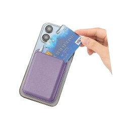 Bix TMW4 iPhone MagSafe Uyumlu Deri Cüzdan Manyetik Kartlık Standlı Katlanabilir Taro Moru