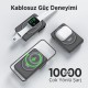 Bix TPB16 10.000 mAh OLED Ekranlı Manyetik Kablosuz Powerbank 20W PD Hızlı Şarj ve 15W MagSafe Siyah