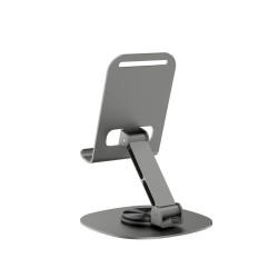 Bix TS01 Katlanabilir 360° Çok Açılı Yükseklik Ayarlı Metal Masaüstü Tablet iPad ve Telefon Standı Gri